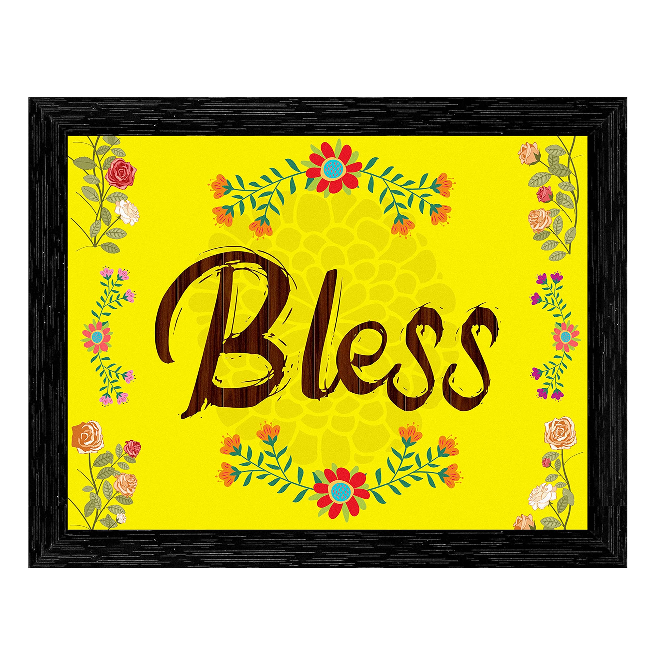 Indianara Motivational Quote Framed Wall Hanging Laminated Painting, 9.5 Inch X 9.5 Inch, Multi, Set Of 4 (Style 7)